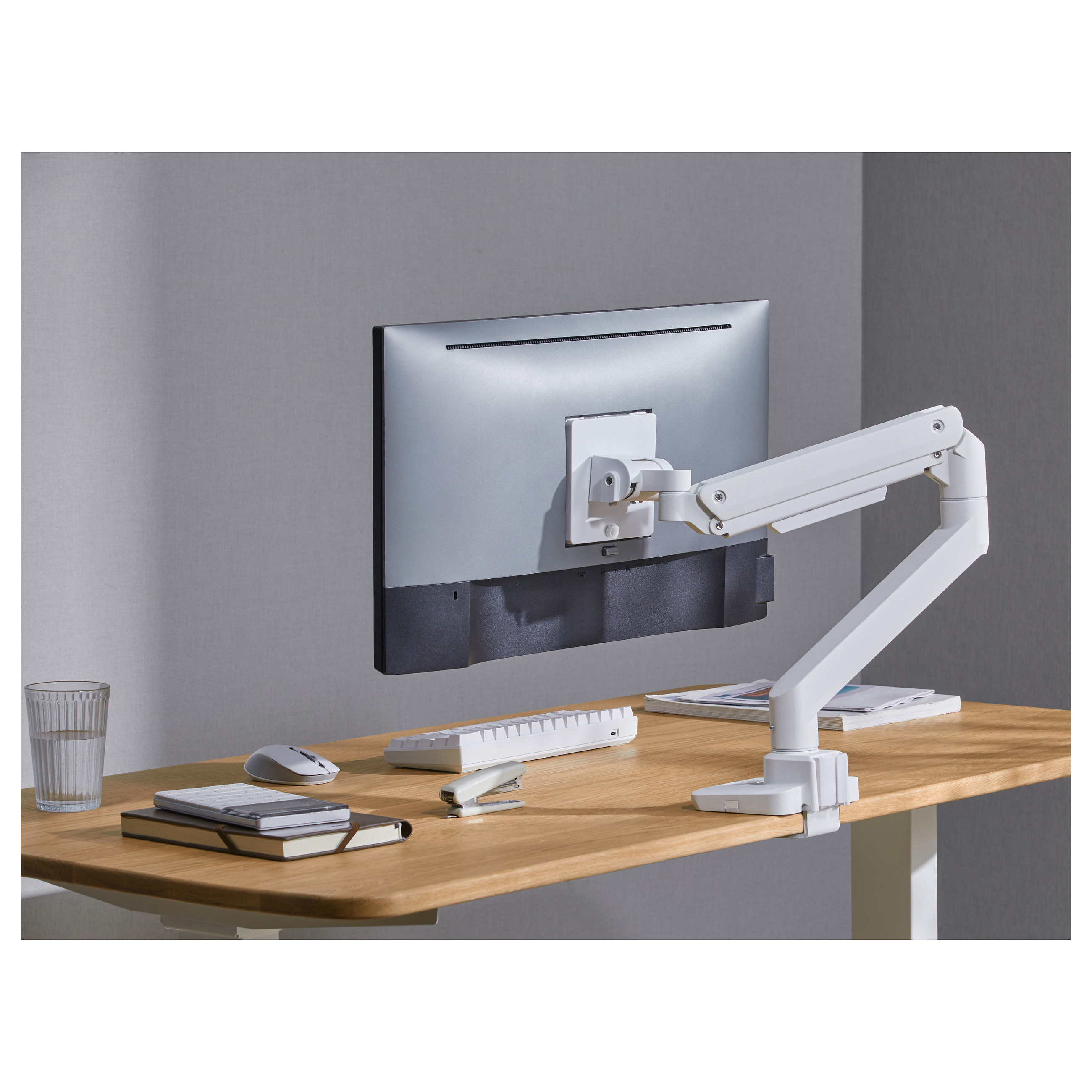 Mbajtëse për Monitor Equip 650181 / 1 Monitor / 17–49" / deri 20kg / VESA 75x75 & 100x100 / Gas Spring / Rotacion 360° - Bardhë 9