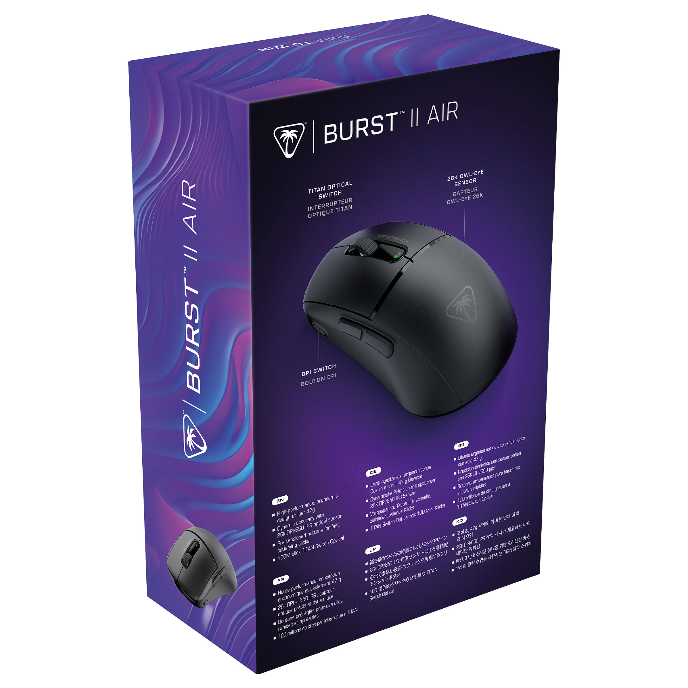 Maus Gaming Turtle Beach Burst II Air / Wireless / Owl-Eye 26K / 26.000 DPI / 1000Hz - Zezë 8