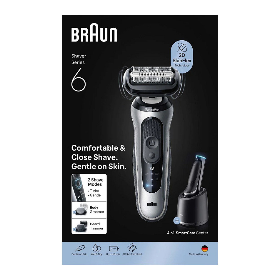 Makinë e rrojës Braun Series 6 62-S7650cc, Wet & Dry, SmartCare Center – Argjend/Zezë 3