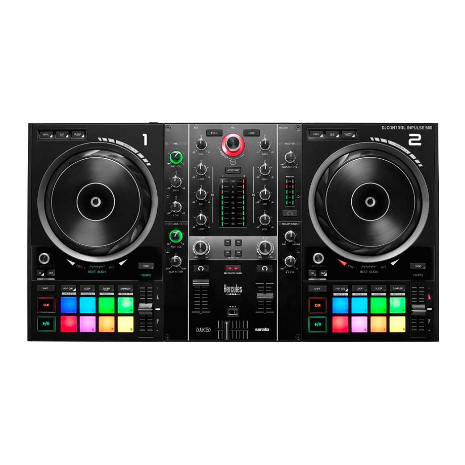 Kontrollues DJ Hercules DJControl Inpulse 500, 2-Dekësh, USB, Serato DJ Lite, DJUCED - Zezë