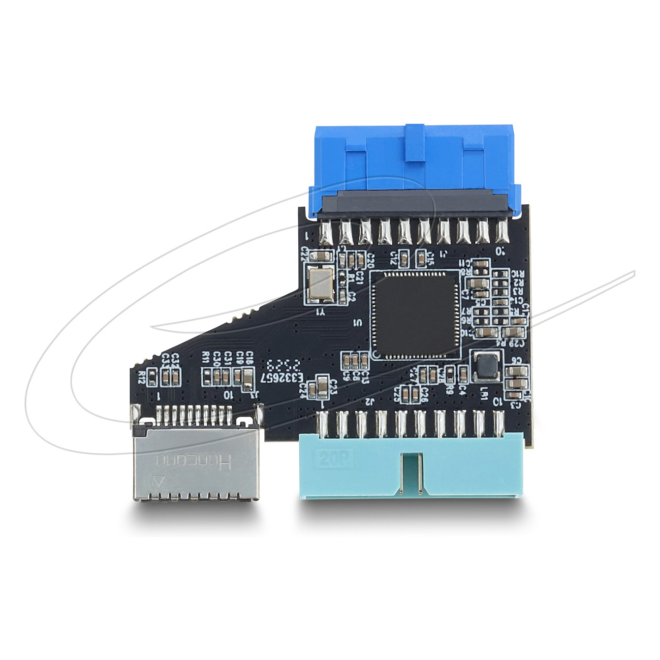Hub DeLOCK 67343 , USB 5Gbps , 20-pin Header , 1x USB 5Gbps 20-pin Mashkull , 1x Type-E Key A Femër , GL3510 2
