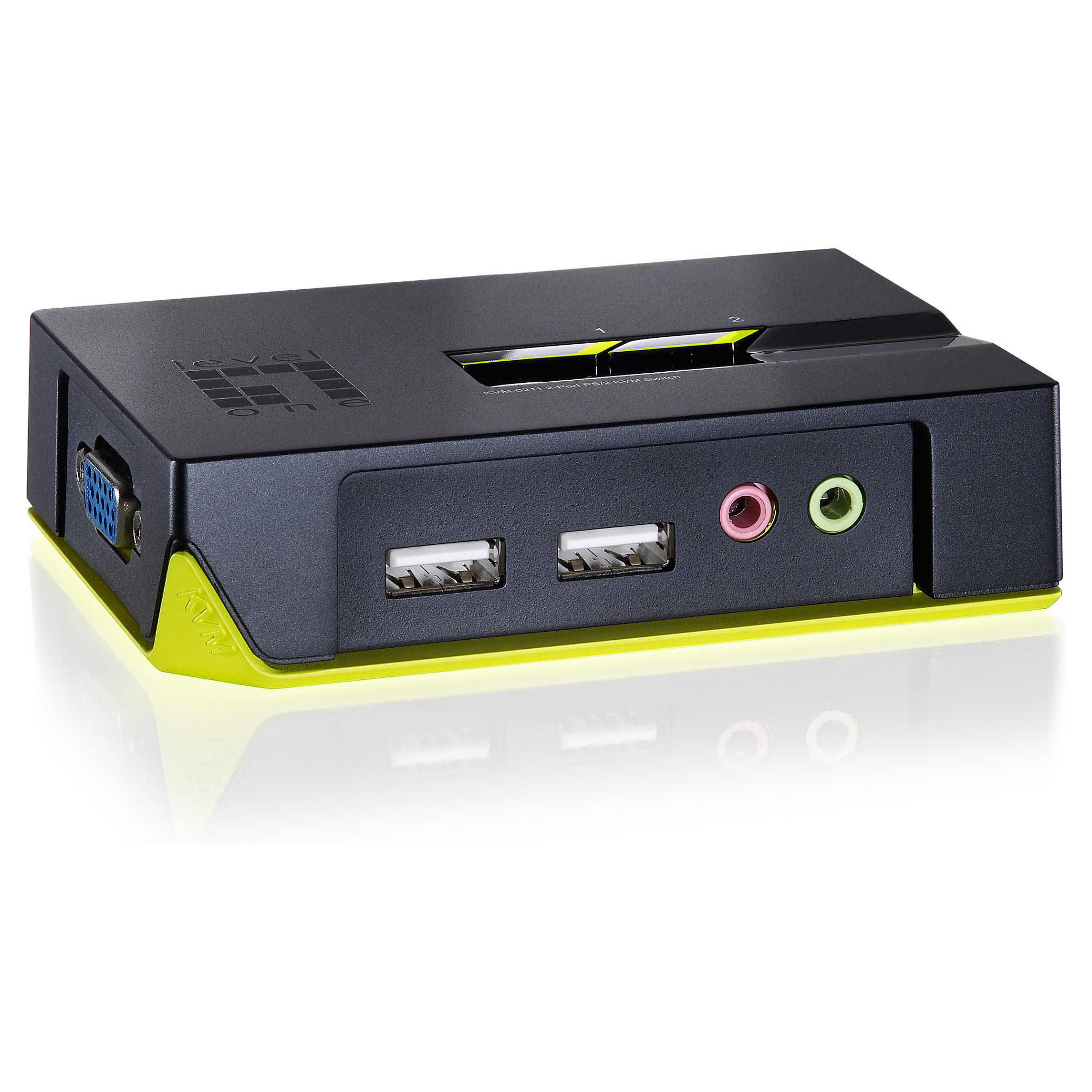 LevelOne KVM Switch / 2-Port USB + Audio