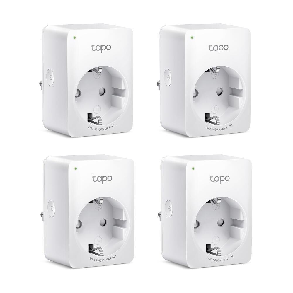 TP-Link Tapo P110 4-Pack Smart Wi-Fi Plug – Energy Monitoring, 2.4GHz, 16A/3680W, Remote Control, Alexa/Google Assistant – Bardhë