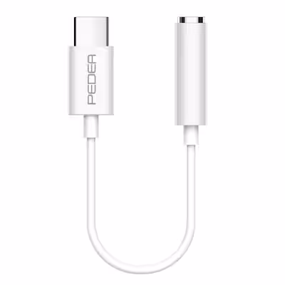 Konverter PEDEA USB-C në 3.5mm, Hi-Res Audio, 5cm - Bardhë 2
