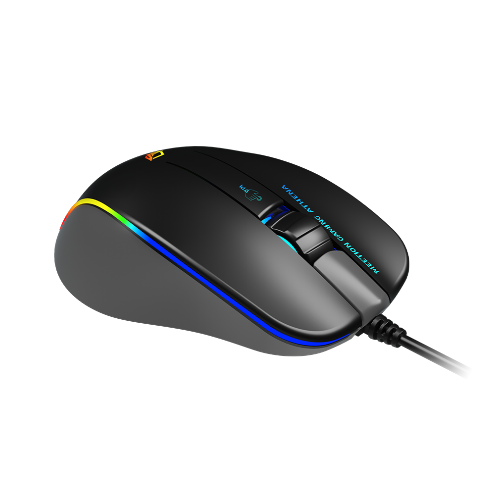 Maus Gaming Meetion GM23 2023 / Butona 5+1 / 12800CPI / Max.7000 fps / RGB / USB / e Zezë dhe Gri 4
