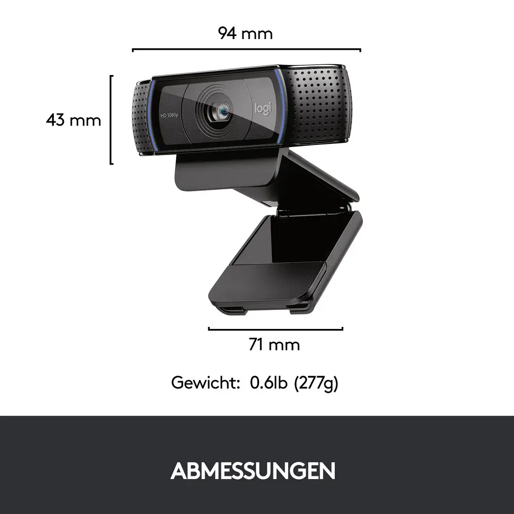 Kamerë Logitech C920 Pro HD / Full HD / 1080p / 30fps / Autofocus / Auto-Light Correction / Stereo Microphone / USB-A - Zezë 6