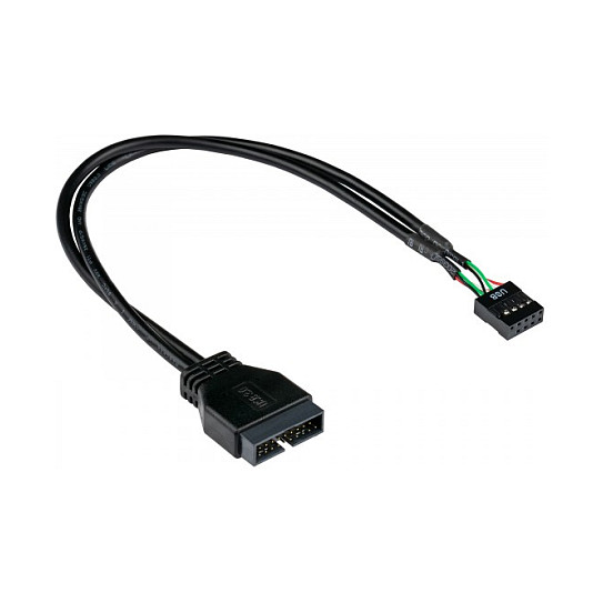 Kabllo USB GoodConnections 5021-PST4, USB 3.0 19-pin në USB 2.0 9-pin, 0.6 m - Zezë 2