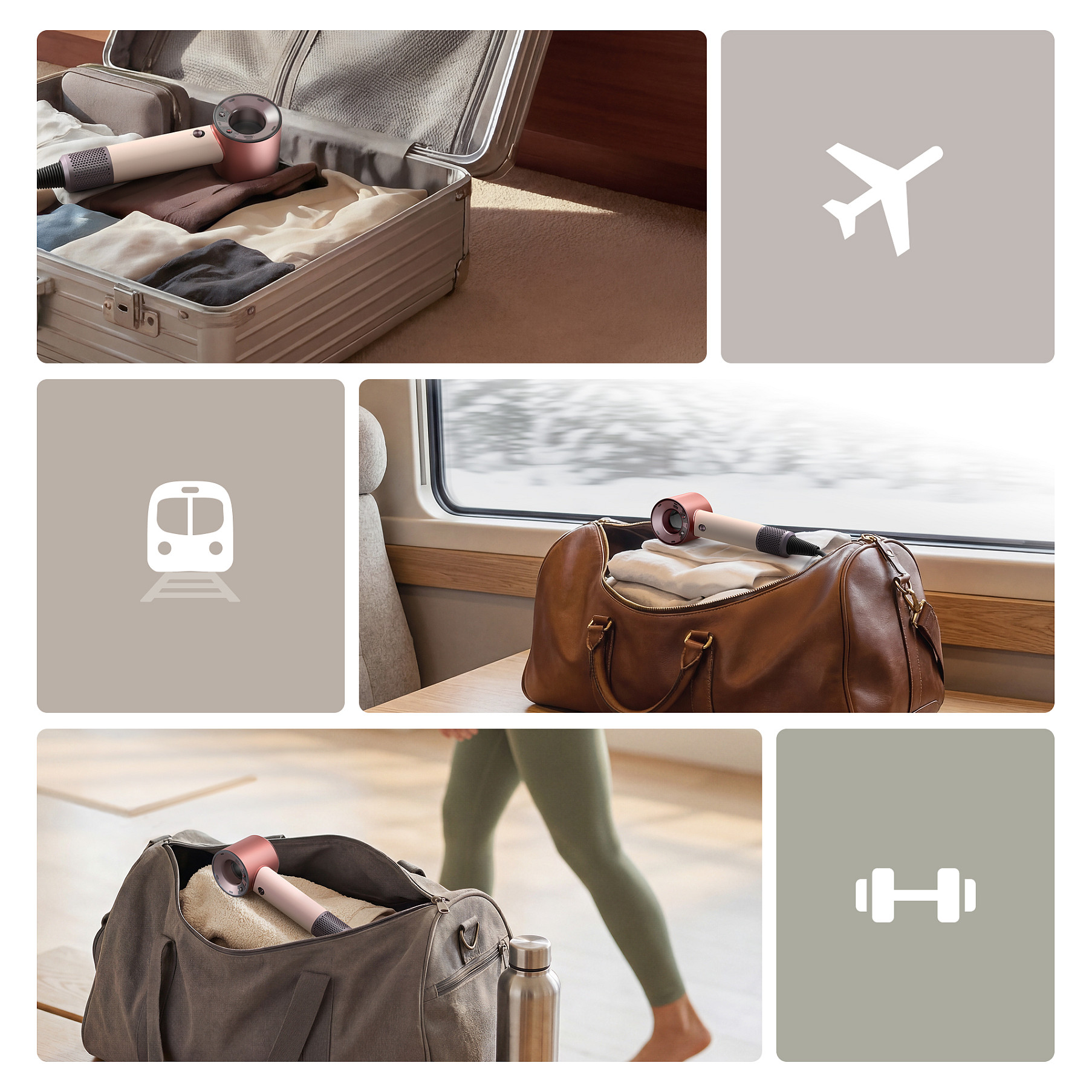 Tharëse për flokë Dyson Supersonic Travel / 110.000 RPM / Air Multiplier / 3 Nxehtësi / 2 Shpejtësi / 100-240V – Rozë/Krem 5