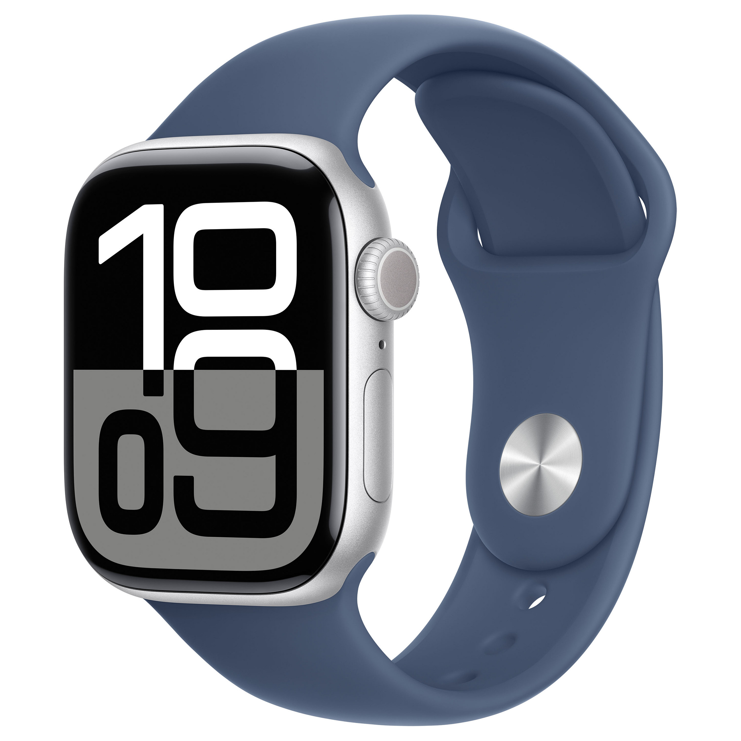 Apple Watch Series 10, 42mm, GPS + Cellular, Silver Aluminium, Denim Sport Band - S/M