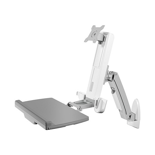 Mbajtëse për Monitor ICY BOX IB-MS600-W , 1 Monitor , deri 24" , deri 8kg , për mur , hapësirë për tastierë dhe maus , VESA 75x75 & 100x100 - Argjend/Bardhë 5