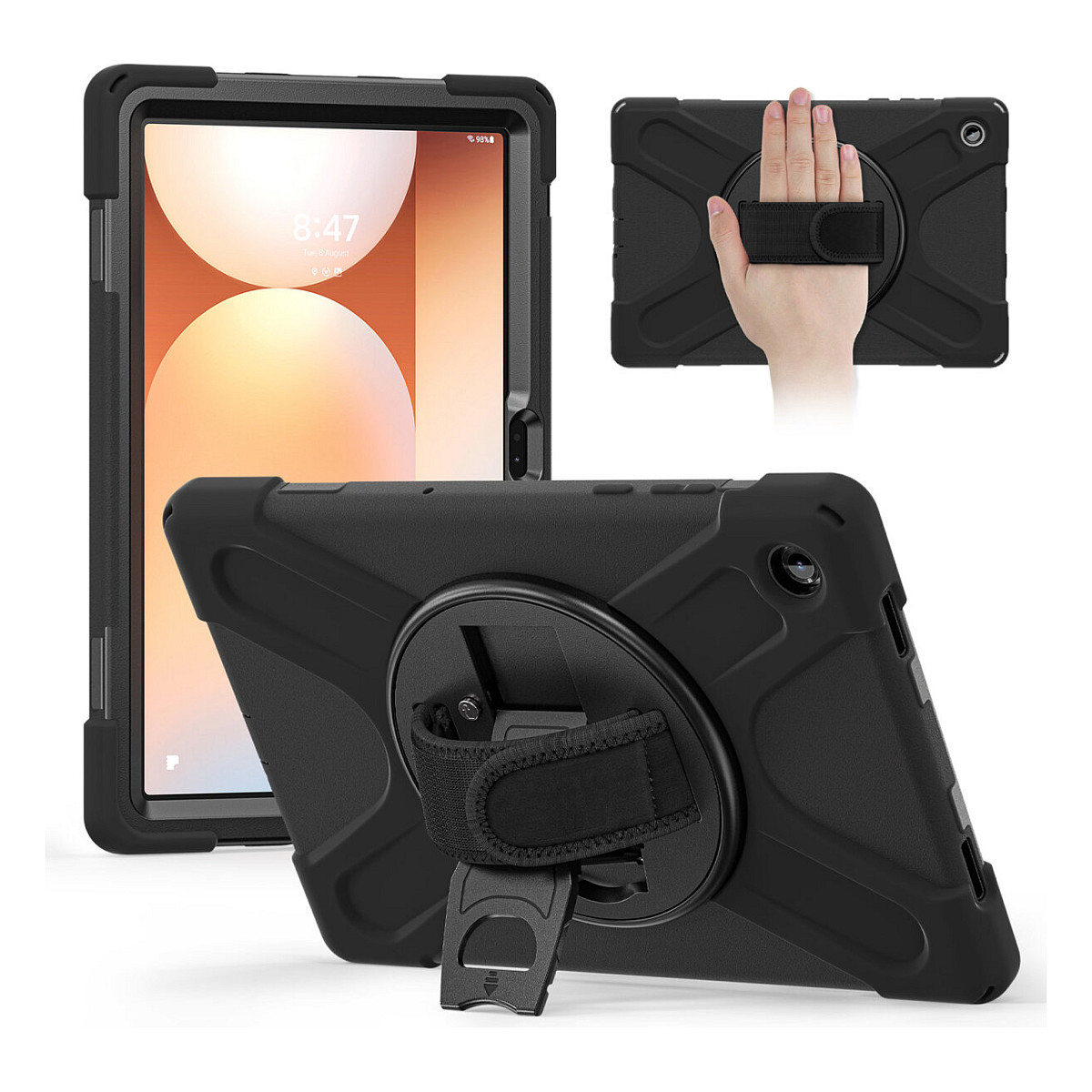 Aksesorë për Tablet 4smarts Rugged Case Grip / Samsung Galaxy Tab A11+ / PC + TPU / Stand / Mbajtës për Laps – Zezë 2