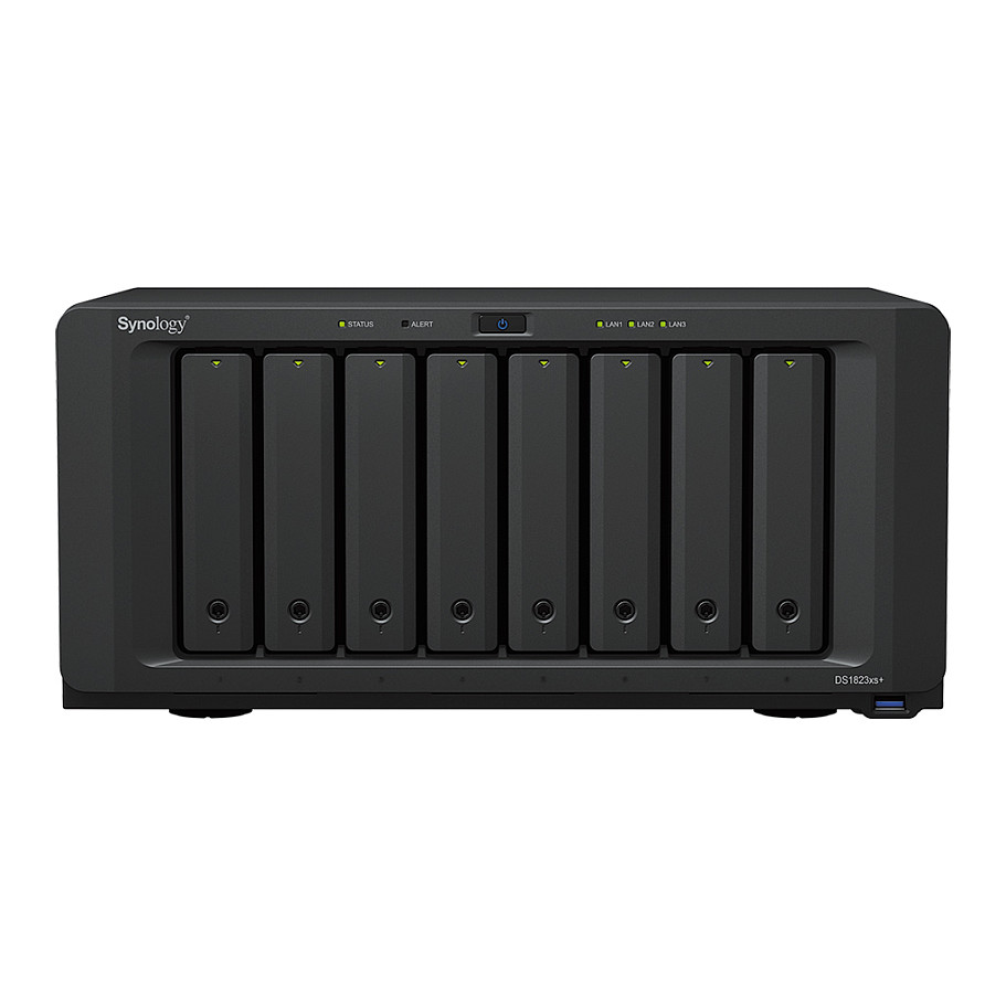 Synology DiskStation DS1823xs+ 8-Bay NAS Server – AMD Ryzen V1780B, 8GB ECC DDR4, 10GbE, M.2 NVMe SSD Cache 2