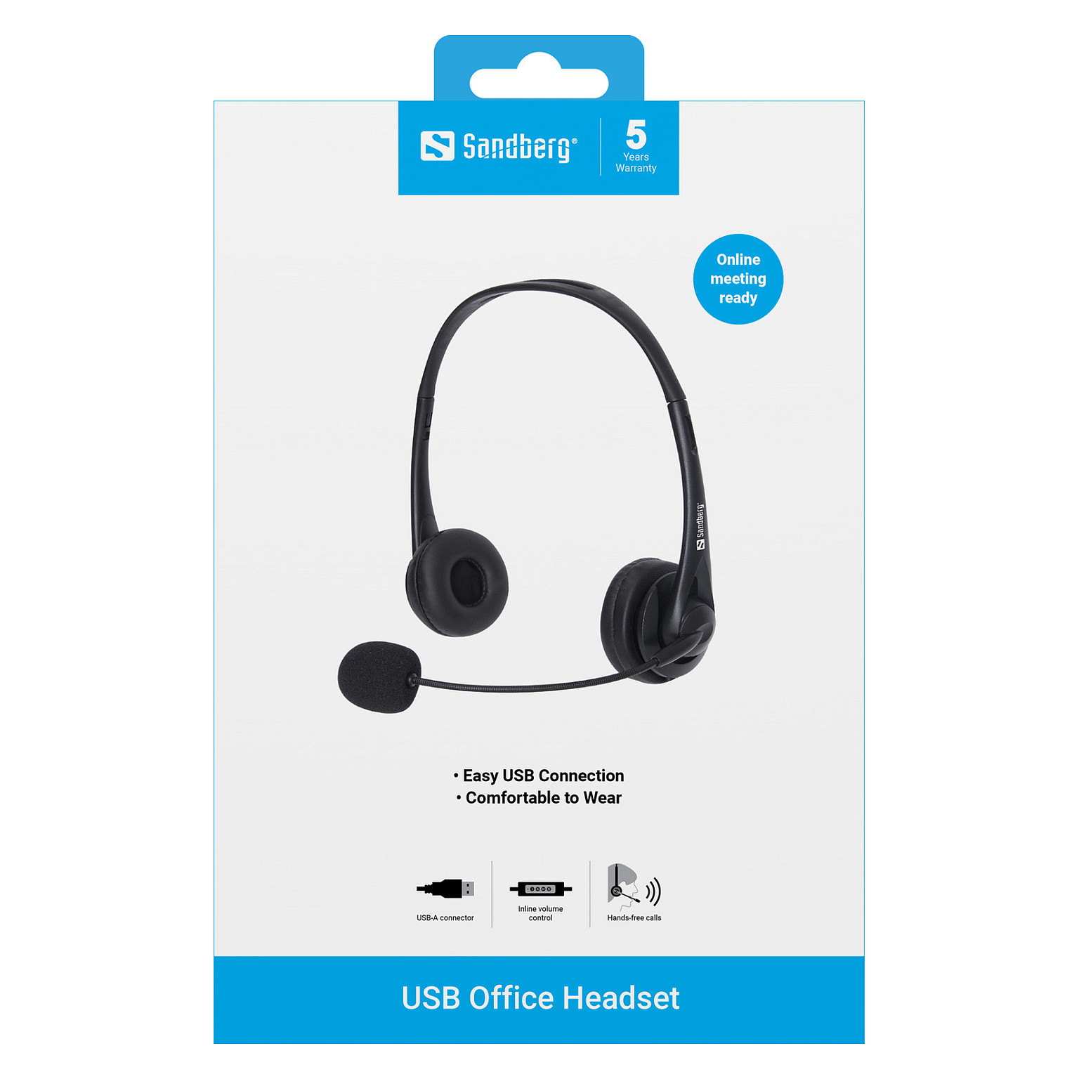 Kufje me kabllo Sandberg 126-12 USB Office Headset, USB-A, 27 mm, 20–20000 Hz, 2 m - Zezë 3
