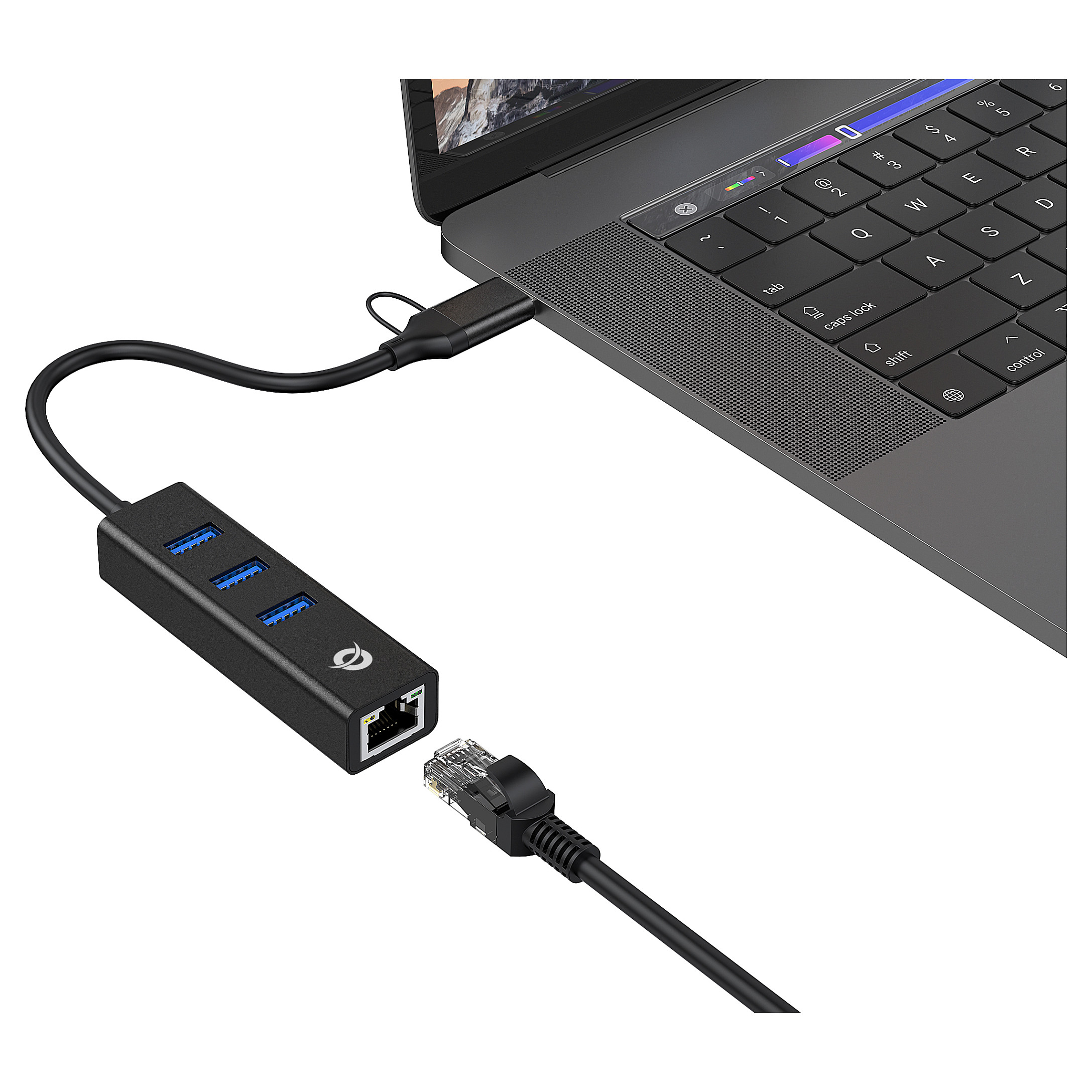 Hub Conceptronic DONN07BA, 3x USB-A, Gigabit Ethernet, USB 3.2 Gen 1, 5Gbps - Zezë 4