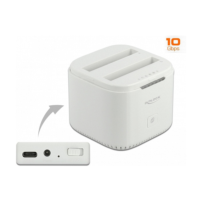 Duplikator DeLOCK / 2×2.5″ SATA HDD/SSD - Bardhë