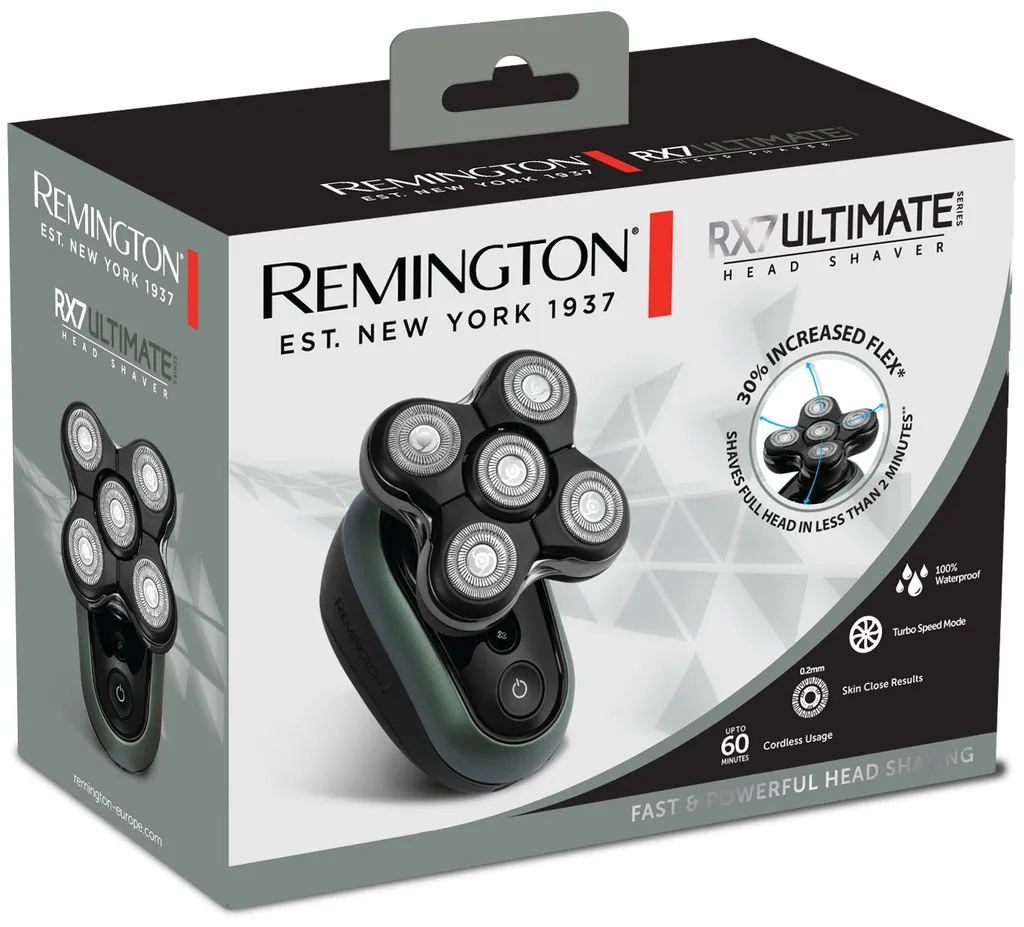 Makinë e rrojës Remington RX7 Ultimate XR1600, 5 Koka, Turbo, 60 Min, USB, Waterproof - Zezë,Gjelbër 3