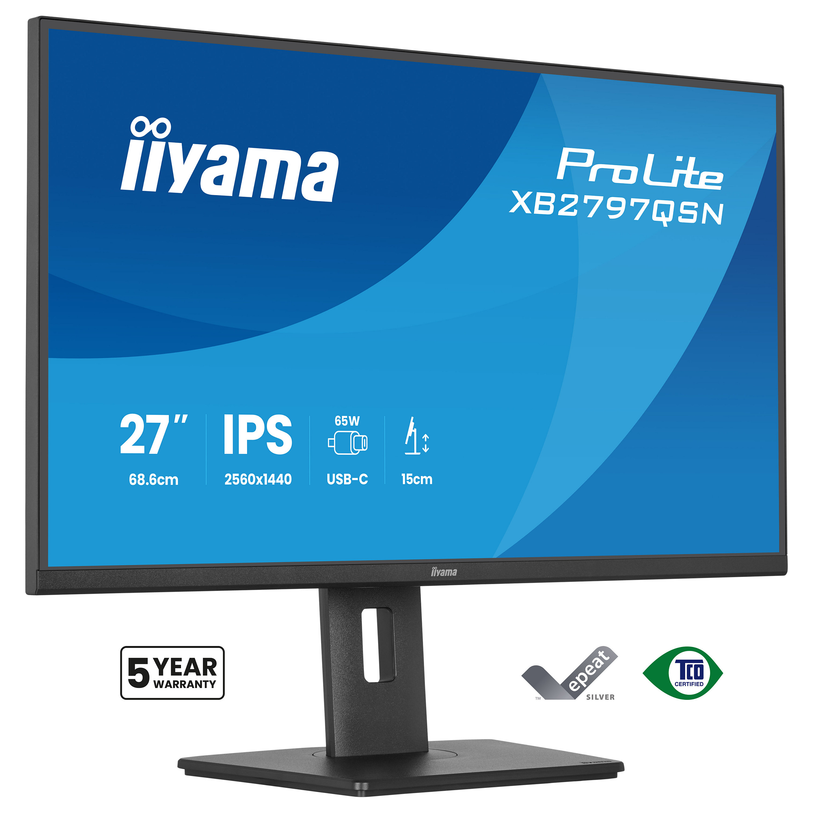 Monitor IIYAMA XB2797QSN-B1 / 27"/ Quad HD IPS / LCD / 75Hz / 1ms / HDMI+USB+DP - Zezë