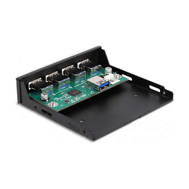 Hub USB DeLOCK 64166 / USB 5 Gbit/s / 4x USB-A / 3.5" Front Panel / 74 cm Kabllo - Zezë 3