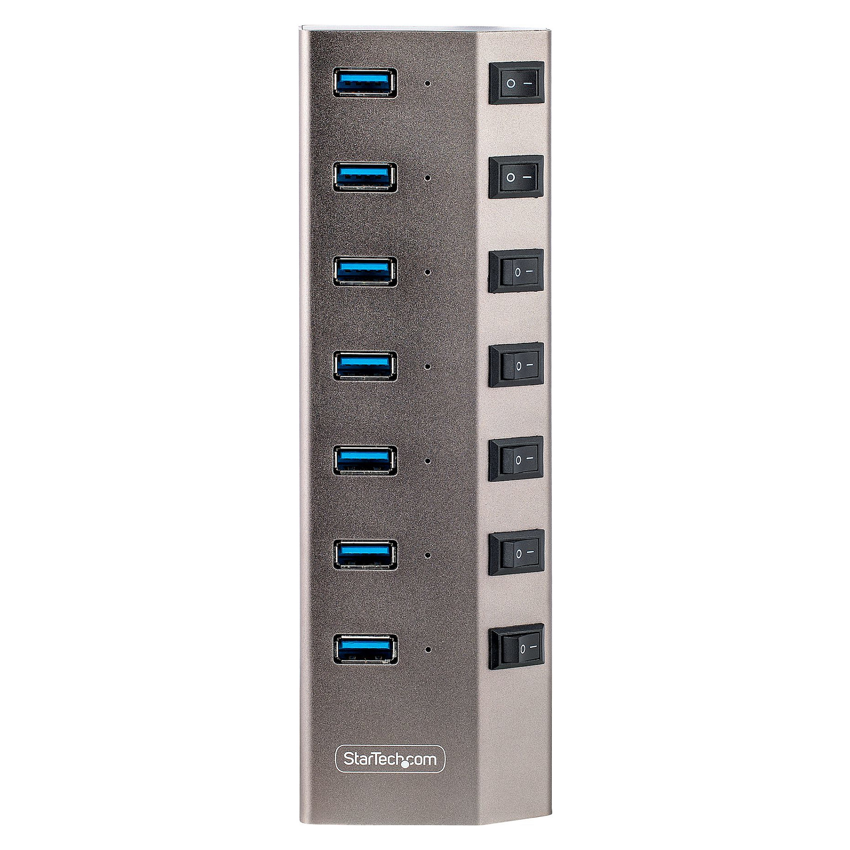 Hub USB StarTech.com 5G7AIBS-USB-HUB-EU, 7× USB-A, USB 3.2 Gen 1, 5 Gbps, Ndërprerës Individualë, Adapter 65 W – Gri 5
