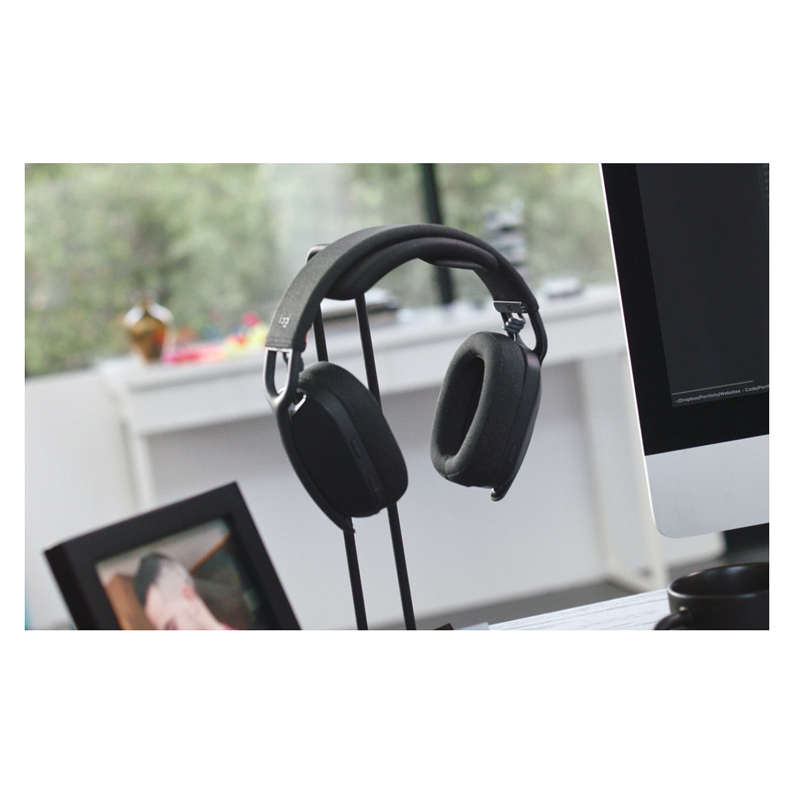 Logitech Zone Vibe 100 – Kufje pa Kabllo, Bluetooth 5.2, Stereo, Driver 40mm, 2× MEMS Microphone, Beamforming, 20h – Grafit 2
