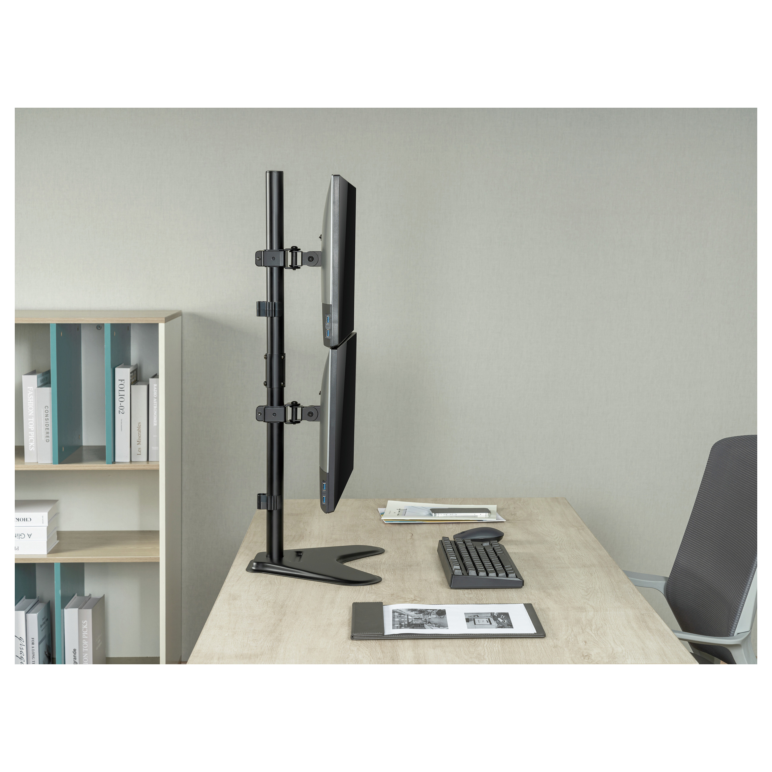 Mbajtëse për Monitor Equip 650128 / 2 Monitorë / 17–32" / deri 9kg për Monitor / VESA 75x75 & 100x100 / Vertikale / Lartësi e Rregullueshme - Zezë 9