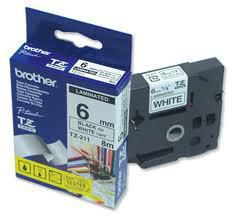 Shirit për Printer Brother P-Touch TZ-211 / 6 mm × 8 m / Transferim Termik / Shkrim i Zi mbi të Bardhë 2