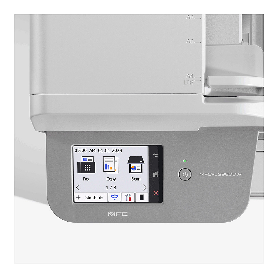Printer Multifunksional Brother MFC‑L2960DW / 4‑in‑1 / 34ppm / Wi-Fi - Bardhë thumbnail 3