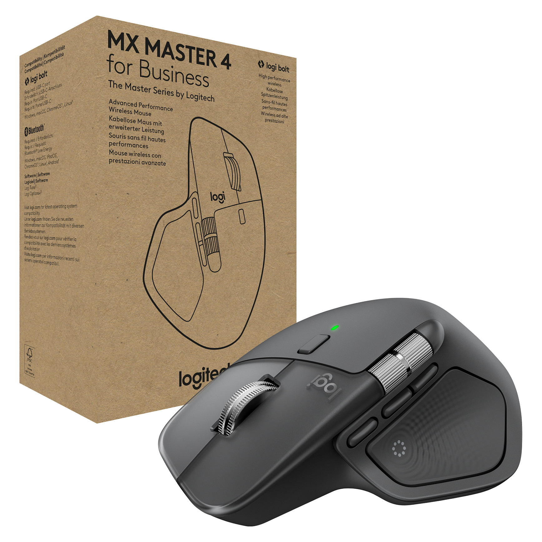 Maus pa Kabllo Logitech MX Master 4 for Business Wireless - Grafit