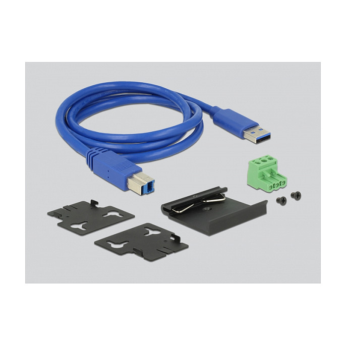 Hub DeLOCK 63311, 7x USB-A, USB 5Gbps, USB-B, BC1.2, 9–40V DC, 20kV ESD, Metal, DIN Rail - Zezë 2