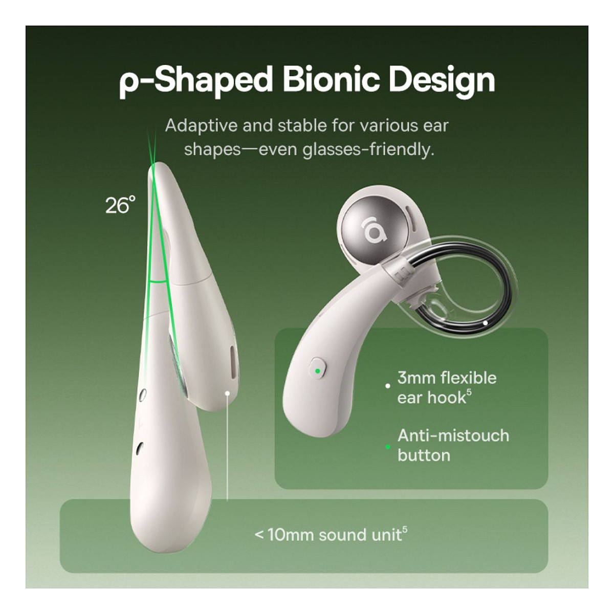 Kufje pa kabllo Baseus Eli Sport 2 / Open-Ear / TWS / Bluetooth 6.0 / 17 mm / IP57 - Bardhë 3