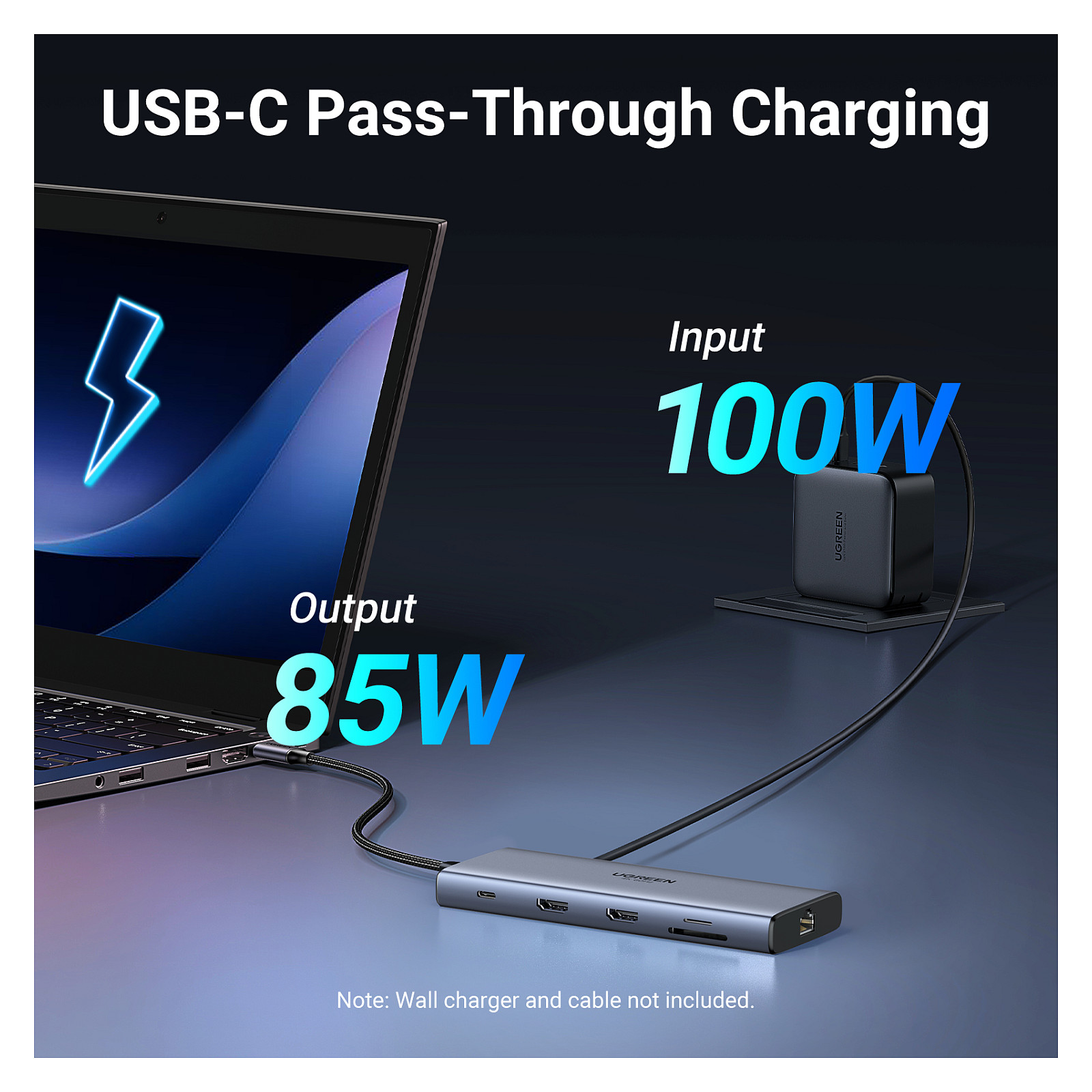 Hub USB-C UGREEN CM639, 2x USB-A, 2x USB-C, 2x HDMI, Gigabit Ethernet, SD, TF, PD 100W - Gri 7