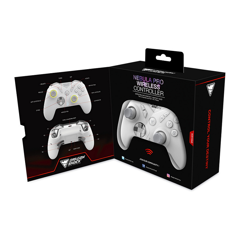 Kontroller për Nintendo & Switch Dragonshock Nebula Pro Wireless – Bardhë 6
