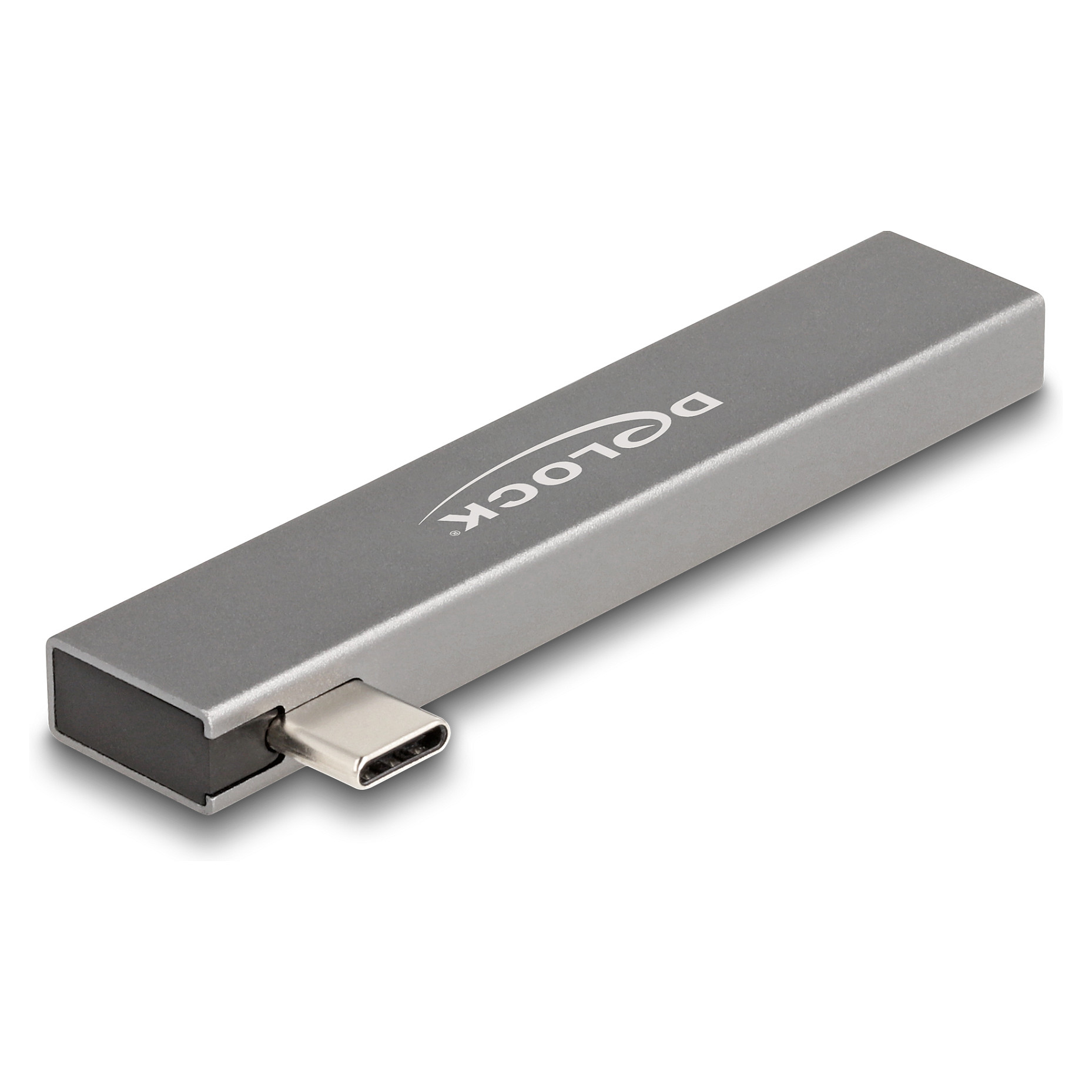 Hub USB DeLOCK 64275 / 3 Porta / 1× USB-C + 2× USB-A / 5 Gbps / Metal - Gri 2