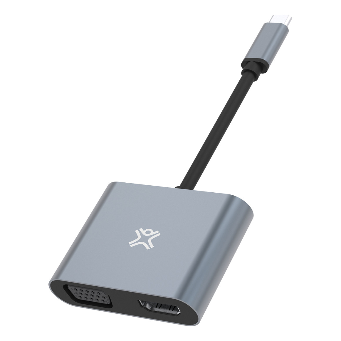 Adapter XtremeMac XWH-ACVH-13, USB-C në HDMI dhe VGA, HDMI 4K 30Hz, VGA Full HD 60Hz - Hiri 2