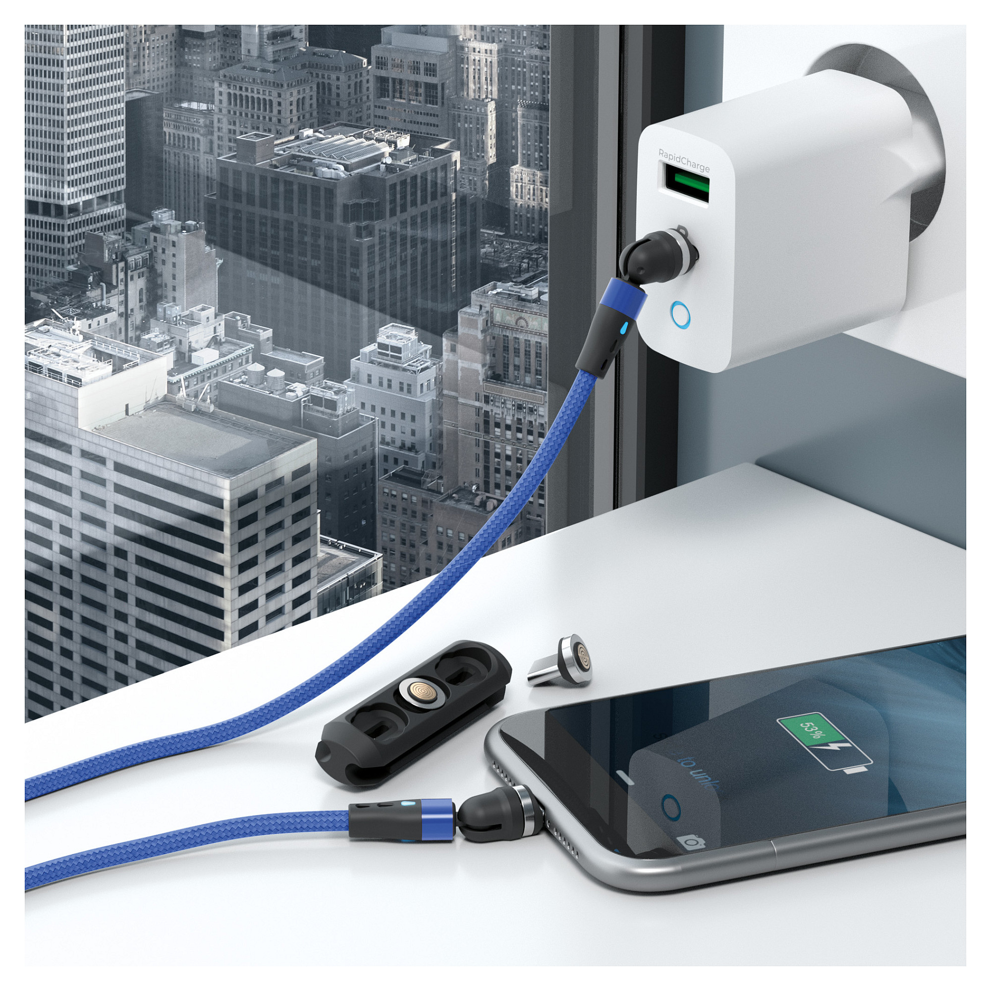 Kabllo RealPower MagneticCharge2 / Magnetike / 1m – Blu thumbnail 5