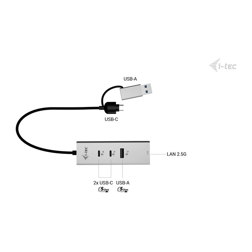 i-Tec - hub - 3 ports 4