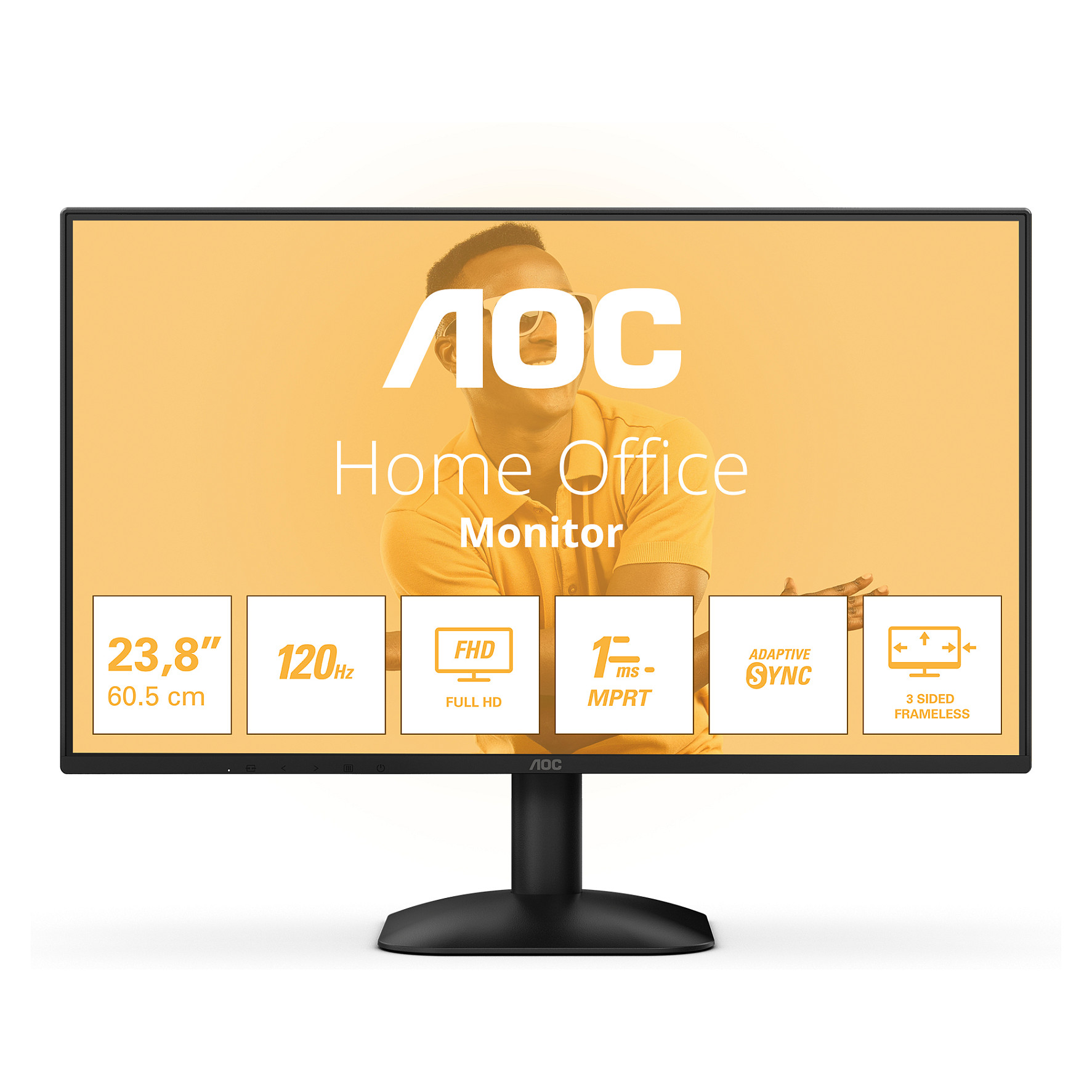 Monitor Gaming AOC 24B31H / 23.8" / Full HD IPS / 120 Hz / 1 ms / HDMI+D-Sub / Zezë
