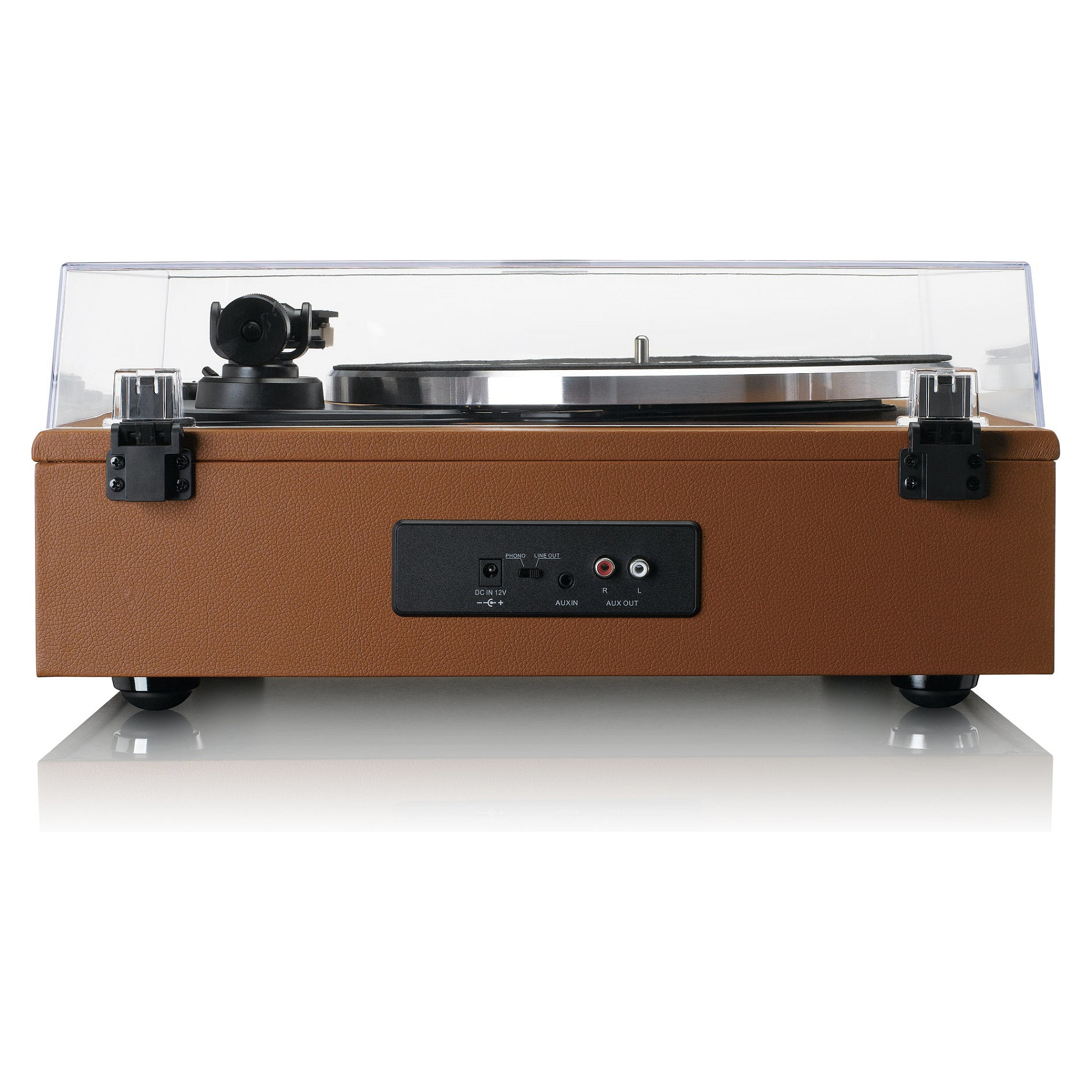 Gramafon Lenco LS-430BN, Bluetooth 5.0, 4 altoparlantë të integruar, 40 W RMS, 33⅓ dhe 45 RPM, dalje RCA, hyrje AUX 3.5 mm, mbulesë kundër pluhurit - Kafe 6