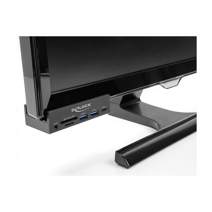 Hub DeLOCK 64285 , 2x USB-A , 1x USB-C , USB 5Gbps , Lexues SD dhe MicroSD , Audio 3.5mm , 1.15m - Zezë 4