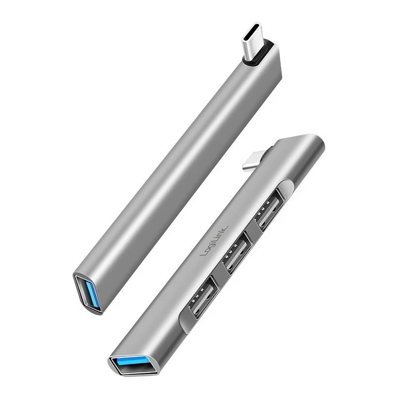 Hub USB-C LogiLink UA0437, 1x USB-A 3.0, 3x USB-A 2.0, 5Gbps, alumin - Argjend 2