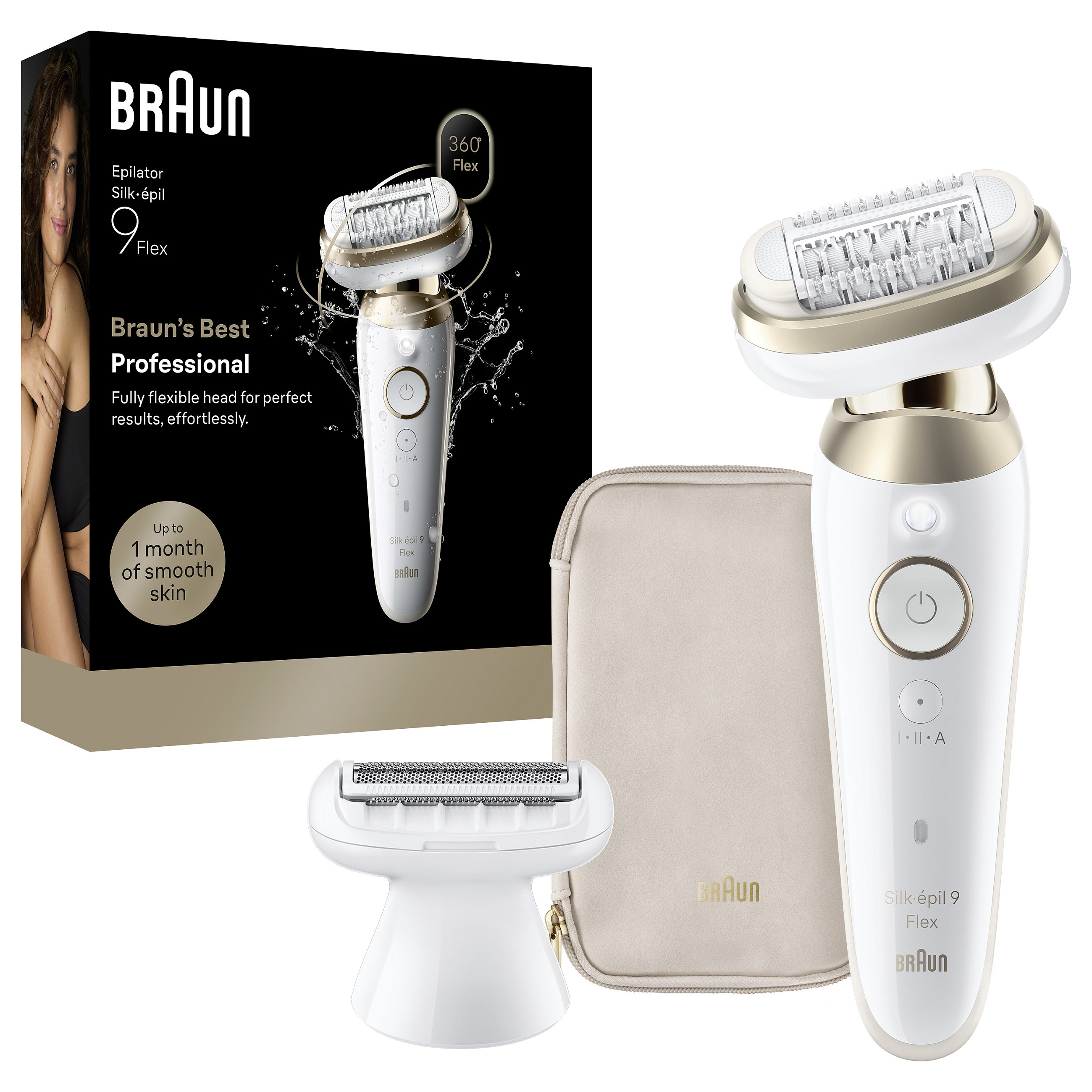 Makinë Depilimi Braun Silk·épil 9 Flex 9-030 3D, 40 Pinca, Wet & Dry, 2 Shpejtësi, 50 Min - Bardhë, Ari 2