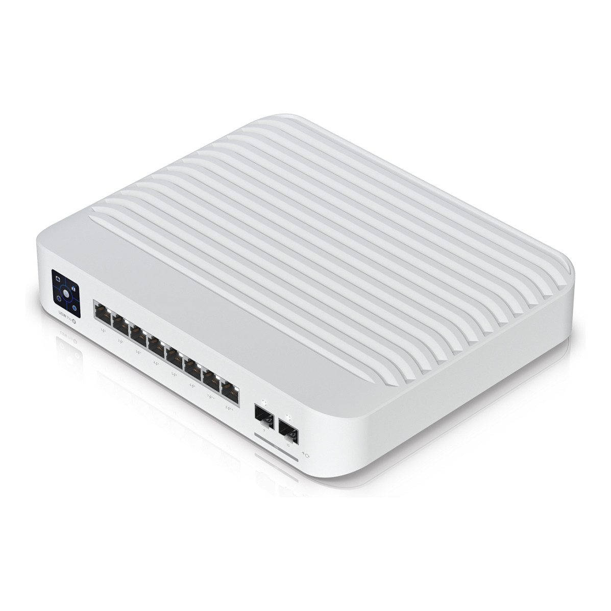 Ubiquiti UniFi USW-Pro-8-POE Managed Switch / 8× Gigabit RJ45 / 6× PoE+ + 2× PoE++ / 120W / 2× SFP+ 10G – Bardhë
