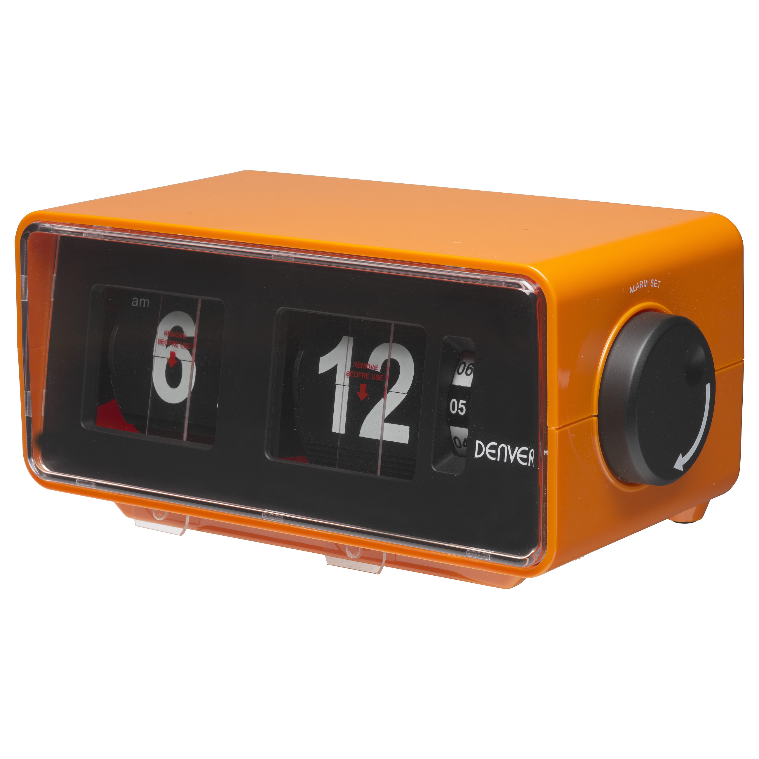 Radio me orë dhe alarm Denver CR-425, FM PLL, ekran me shifra retro, zgjim me radio ose sinjal zanor, bateri rezervë AA - Portokalli 2