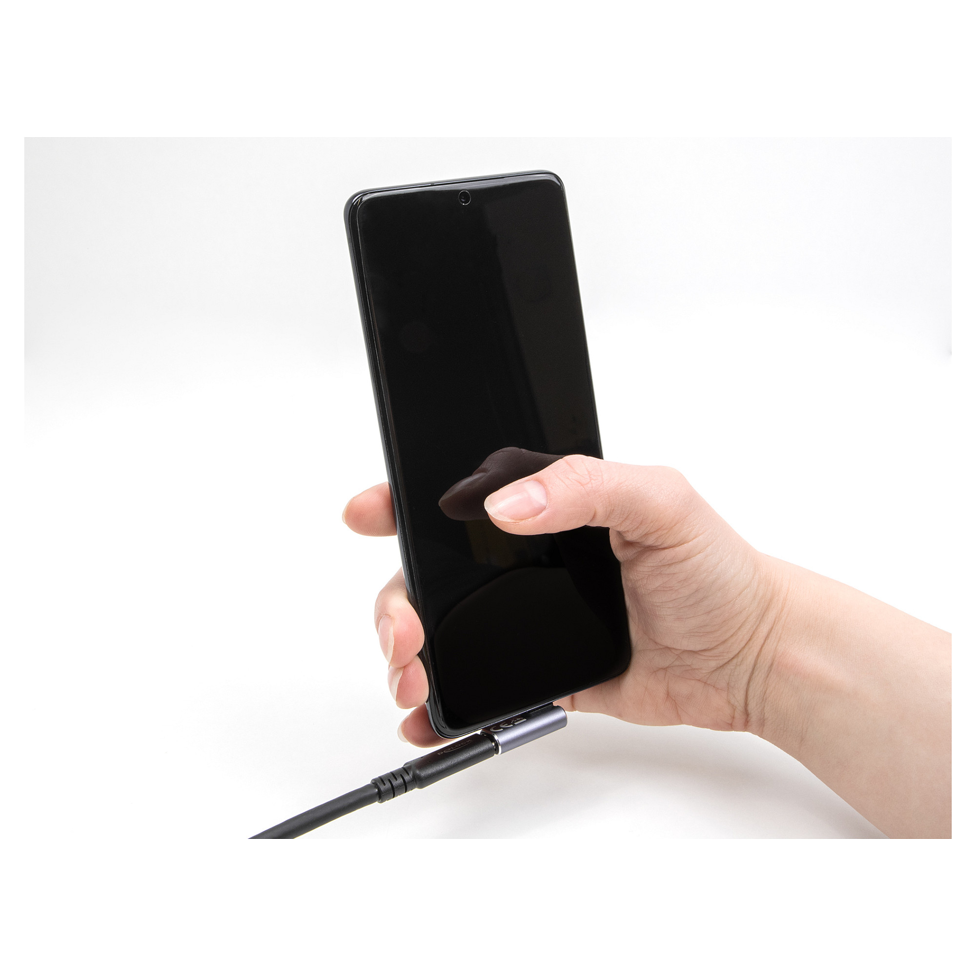 Adapter USB DeLOCK 60288 / USB 40 Gbps / USB Type-C Mashkull në Femër / PD 3.1 / 240 W / 8K 60 Hz / 90° - Vjollcë 3