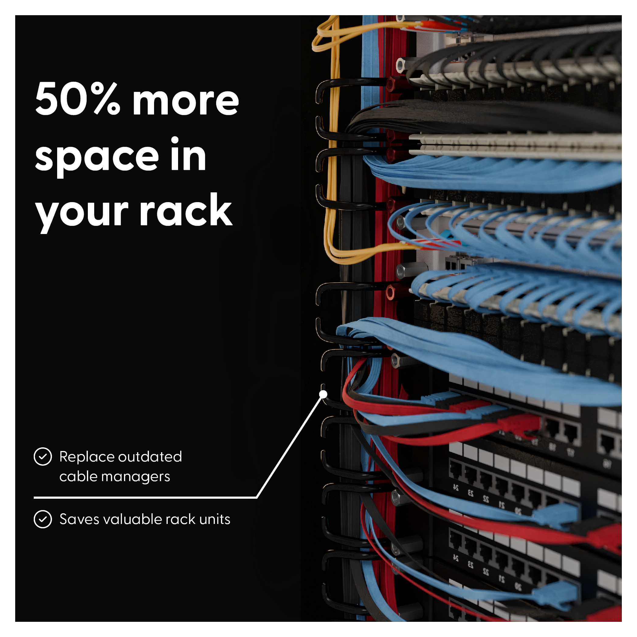 PATCHBOX 8RU Cable Management System Cat.6a U/FTP PoE | 24 Cassettes | 0.8m thumbnail 5
