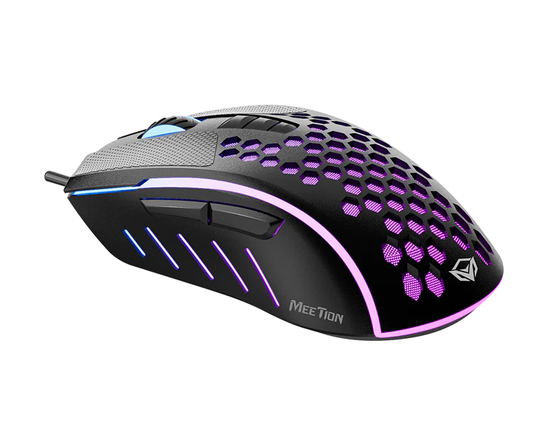 Maus Gaming Meetion GM015 Lightweight Honeycomb / 6400CPI / 7+1 butona / Max 6000 fps / RGB / USB / Gri 4