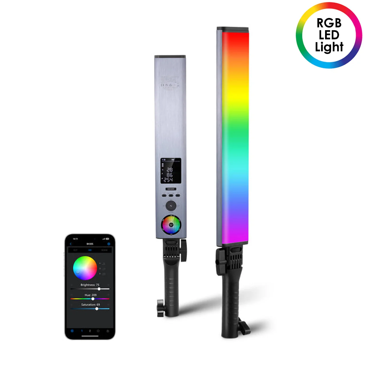 Dritë e Mençur Neewer BH30S, RGBWW, 15W, 1800Lux, 2500-10000K, CRI 97+, TLCI 97+, 248 LED - Zezë