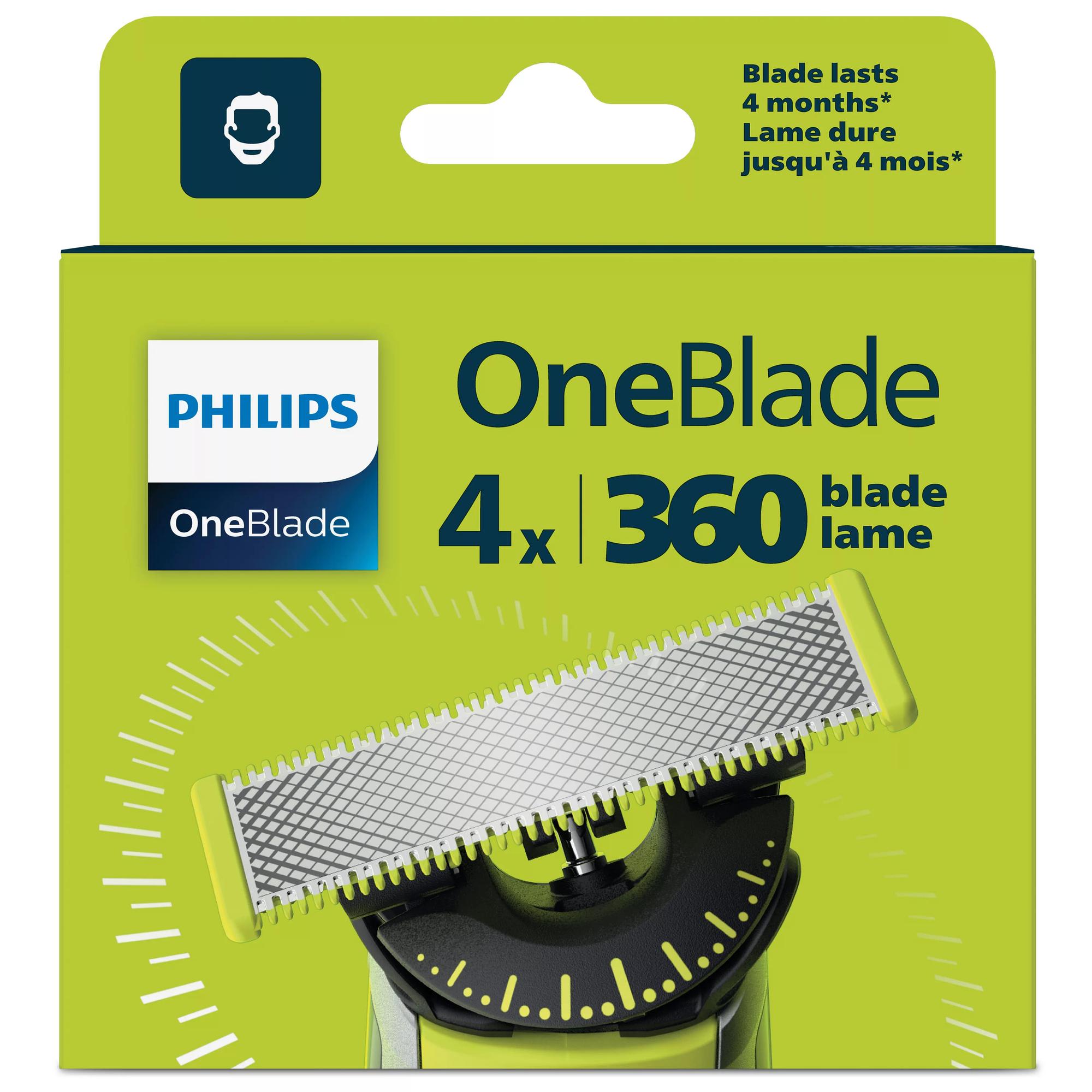 Kokë Zëvendësuese Philips OneBlade 360 / QP440/50 /Set / 4 Copë – Argjend 2