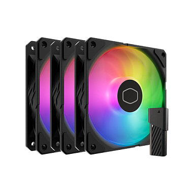 Ftohës për Kasë Cooler Master SickleFlow Edge / 120mm / 690-2500 RPM / ARGB / PWM / 3-Pack – Zezë