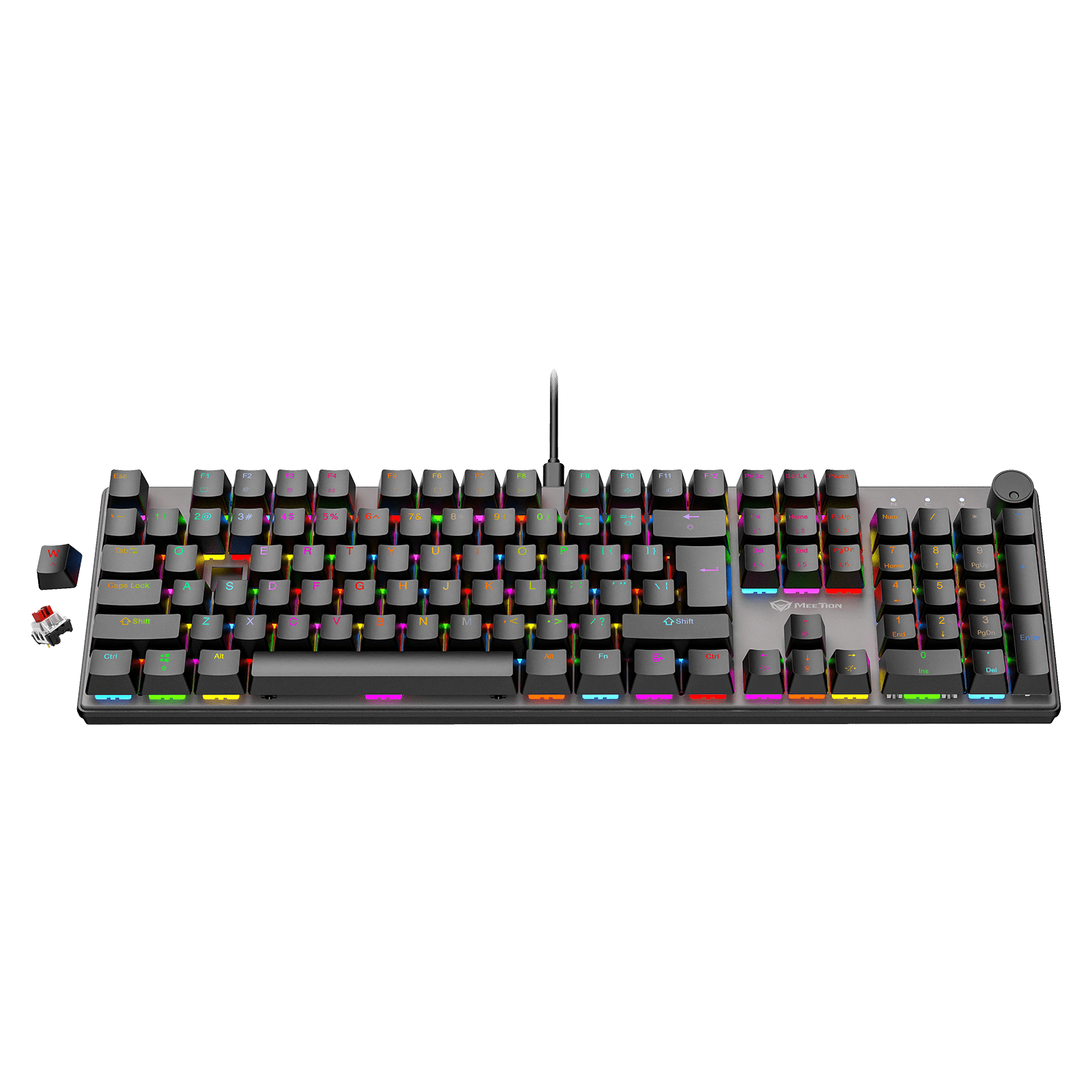 Tastierë Gaming Meetion MK009 Pro Mechanical / Red Switch / RGB / Anti-Ghosting / US / e zezë